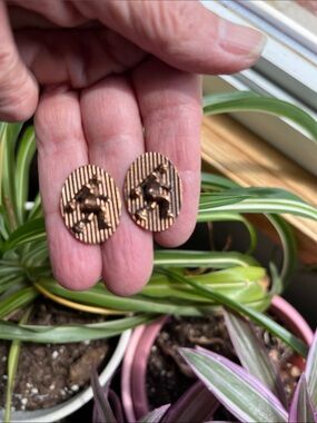 Vtg 50s/60s Copper Bowler Man Bowling 3D Cufflinks MCM Sports Fashion Statement